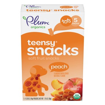 Plum Organics Peach Tots Teensy Fruit Snacks, 5ct