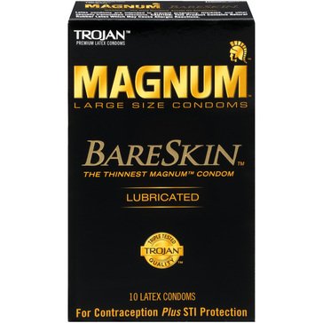 Trojan Magnum Bareskin Lubricated Latex Condoms, 10-count