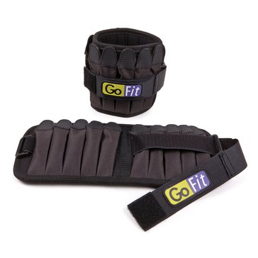 GoFit Padded Adjustable Ankle Weights 10lb Set (5lb Each)