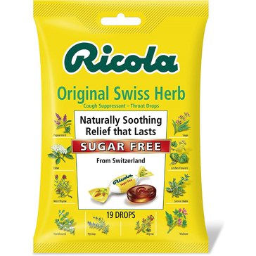 Ricola Sugar Free Swiss Herb Cough & Throat Drops, 19-Count