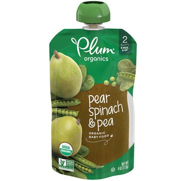 Plum Organics Stage 2 Spinach, Peas and Pear Baby Food