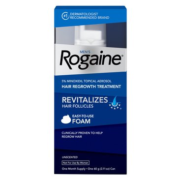 Men's Rogaine 5% Minoxidil Foam Hair Regrowth Treatments 1-Month Supply 2.11oz