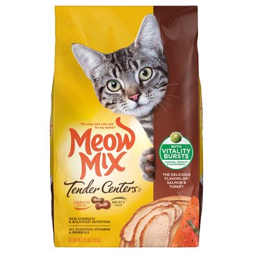 Meow Mix Tender Centers Vitality Burst Salmon and Turkey Dry Cat Food, 3lb