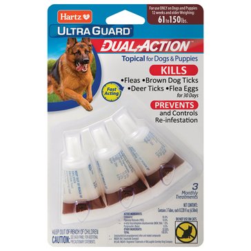 Hartz Ultraguard Action Flea & Tick Drops, 61-150 lbs