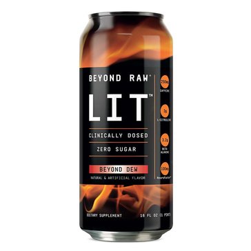 Beyond Raw Lit Preworkout RTD Beyond Dew, 16oz