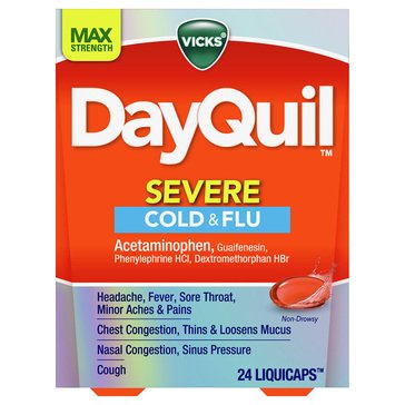 Vicks DayQuil Severe Liquid Capsules 24-count