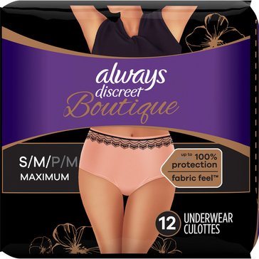 Always Discreet Boutique Incontinence Underwear Women Maximum Protection Small/Medium 12ct