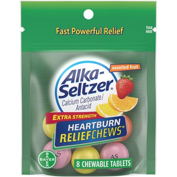 Alka-Seltzer Reliefchews Heartburn Assorted Fruit Chews, 8-Count