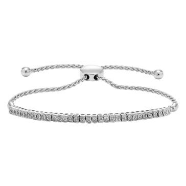 Diamond Miracle Planted Bolo Sterling Silver Bracelet