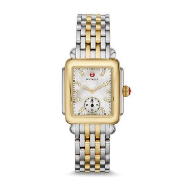 Michele Women's Deco Two-Tone Diamond Mid Watch