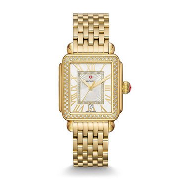Michele Women's Gold Diamond Deco Madison Diamond Watch