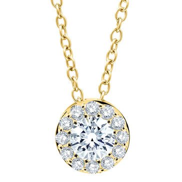 Navy Star 3/8 cttw Diamond Halo Pendant