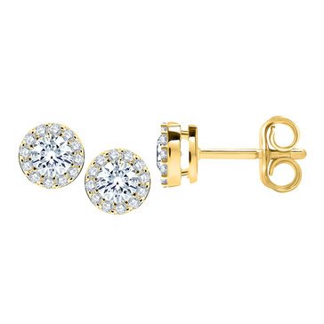 Navy Star 5/8 cttw Diamond Halo Earrings