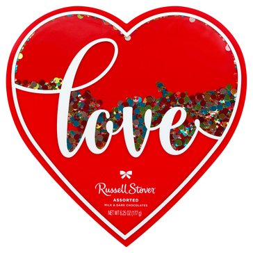 Russell Stover Love Confetti Heart Assorted Chocolates, 6.25oz