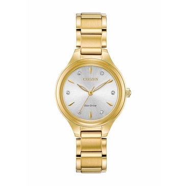 Citizen Women's Eco-Drive Corso Stainless Steel Gold Tone Bracelet Watch 