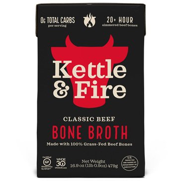 Kettle & Fire Grass Fed Beef Bone Broth 16.2oz