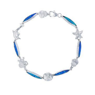 Bijoux Du Soleil Created Opal Bracelet, Sterling Silver