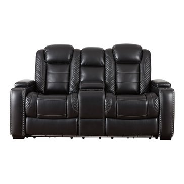 Signature Design by Ashley Party Time Power Reclining Loveseat with Console
