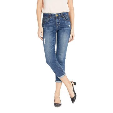 Democracy Women's AB Solution Cropped Slight Destruction Jeans