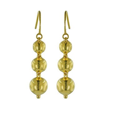 1/4 Baht 23K Yellow Gold Ball Drop Earrings