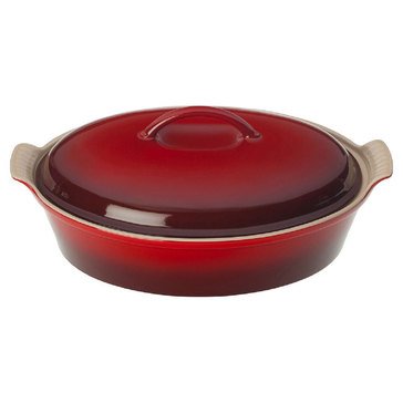 Le Creuset Heritage 4-Quart Covered Oval Casserole, Cerise