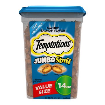 Whiskas Temptations Jumbo Stuff Savory Salmon Value Size 14oz Cat Treats