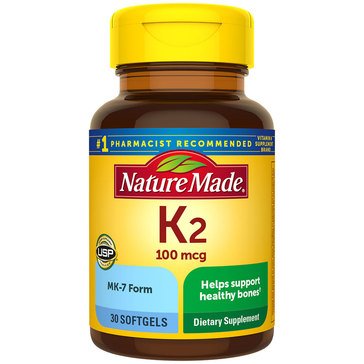 Nature Made 100mcg Vitamin K2 Softgels, 30-count
