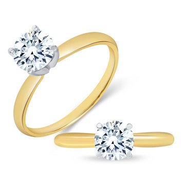 14K Yellow Gold 1 ct Solitaire Diamond Ring