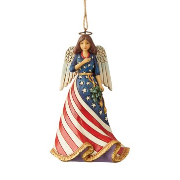 Jim Shore Heartwood Patriotic Angel Orn