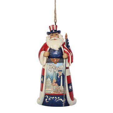 Jim Shore Heartwood Creek  American Santa Ornament