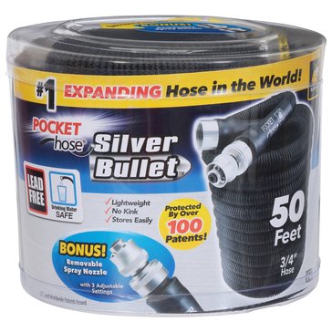 As Seen On TV 13397-6 Pocket Hose 50ft silver bullet