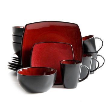 Gibson Elite Soho Lounge 16-piece Stoneware Square Dinnerware Set