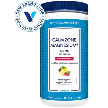 The Vitamin Shoppe Calm Zone Magnesium 325mg Raspberry Lemon Powder, 50-servings 