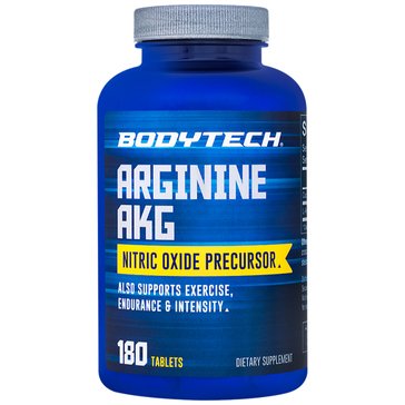 BodyTech Arginine AKG Nitric Oxide Precursor Tablets, 180-count