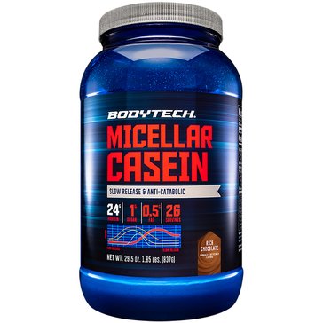 Body Tech Micellar Casein Slow Release & Anti-Catabolic Protein Rich Chocolate Powder, 26-servings