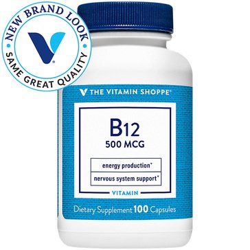 The Vitamin Shoppe Vitamin 500mcg B12 Capsules, 100-count 