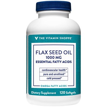 Vitamin Shoppe, Flax Seed Oil Cert Organic 1000 MG, 120 Softgels