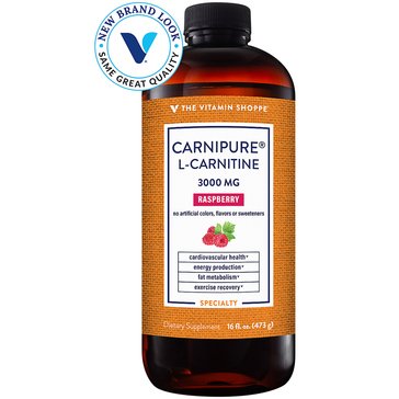 The Vitamin Shoppe Carnipure L-Carnitine Amino Acid 3,000 MG Raspberry 16 Fluid Ounces 