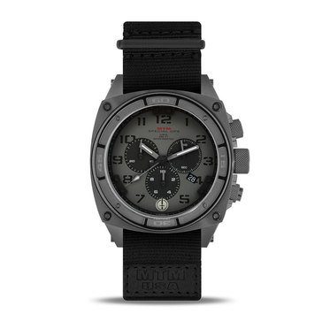 MTM Special Ops Predator II Gray Titanium Gray Nato Black Band Chronograph Watch, 45mm