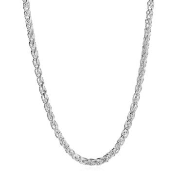 Sterling Silver Large Wheat Link Necklace