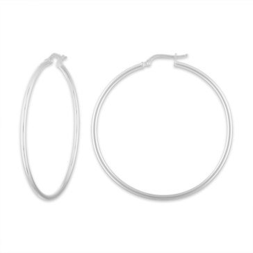 Sterling Silver Polished 50mm Hoop Earrings