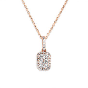 10K Rose Gold 1/2 cttw Diamond Quad Pendant