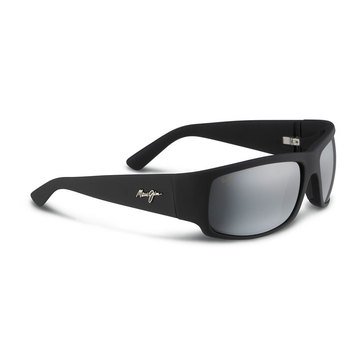Maui Jim Unisex World Cup Matte Black Rubber Polarized Wrap Sunglasses