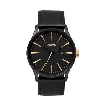 Nixon Men's Sentry Leather Raising the Bar Watch 