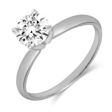 14K White Gold 1 1/2 ct Solitaire Diamond Ring