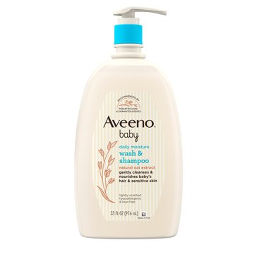 Aveeno Baby Daily Moisture Wash & Shampoo Lightly Scented 33oz