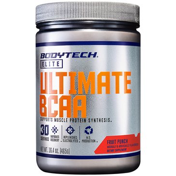 BodyTech Elite Ultimate BCAA Fruit Punch Powder, 30-servings 