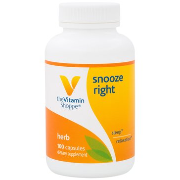 The Vitamin Shoppe Snooze Right for Sleep & Relaxation Herbal Capsules , 100-count