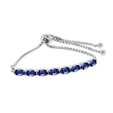 Sterling Silver Created Sapphire Bracelet