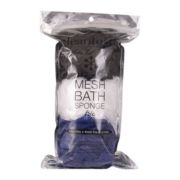 Cleanlogic Mesh Bath Sponge Trio - White, Navy, Black